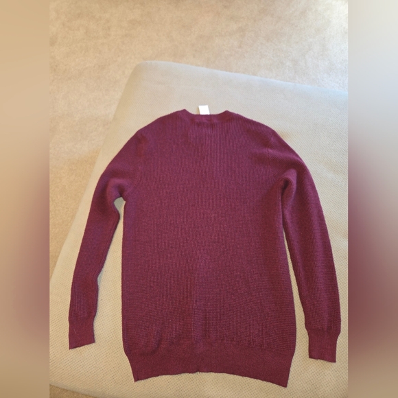 New American Eagle Outfitters Men's large tall burgundy henley sweater pullover - Picture 8 of 9